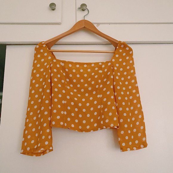 Polka dots top ginger yellow - Picture 1 of 2
